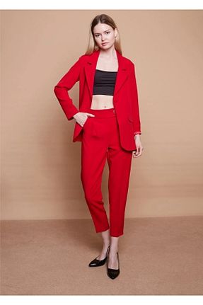 کت قرمز زنانه رگولار BERAY COLLECTİON - کد 691247493