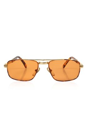 عینک آفتابی نارنجی زنانه 50 UV400 فلزی بیضی کد 691277373