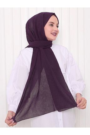 روسری بنفش پنبه پلی استر ZUMRAGİYİM - کد 690557237