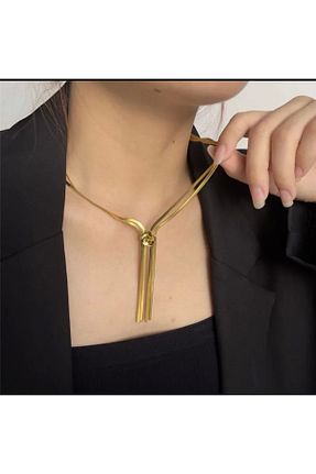 دستبند استیل (فولاد) طلائی زنانه استیل ضد زنگ Lunays - کد 690839836