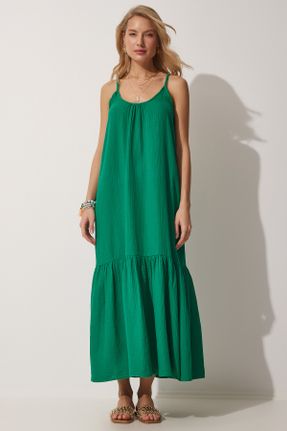لباس سبز زنانه بافتنی رگولار بند دار کد 690989060