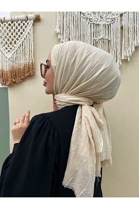 شال بژ زنانه پنبه ای useev - کد 691134012