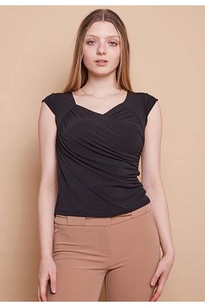 بلوز مشکی زنانه ساده BERAY COLLECTİON - کد 691167244