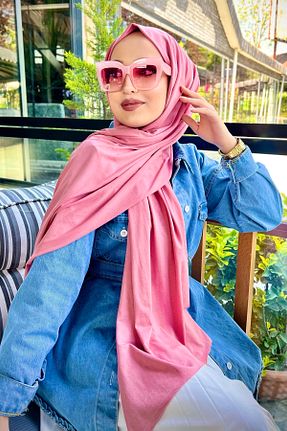 شال صورتی زنانه پنبه پلی استر Clothes bus - کد 690786279