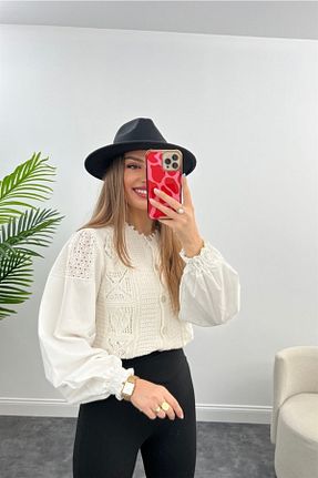 بلوز نباتی زنانه Ajurlu MELEK KOSTAK - کد 691004492