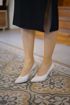کفش استایلتو سفید پاشنه نازک پاشنه بلند ( +10 cm) کد 650807894