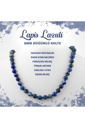 گردنبند جواهر آبی زنانه سنگ طبیعی Deniz Doğal Taş - کد 691946224