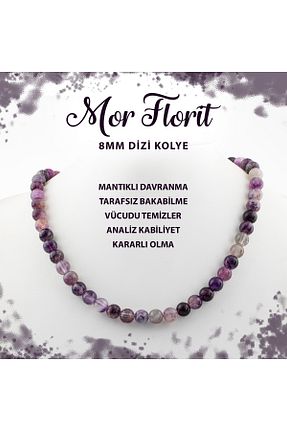 گردنبند جواهر بنفش زنانه سنگ طبیعی Deniz Doğal Taş - کد 691948682
