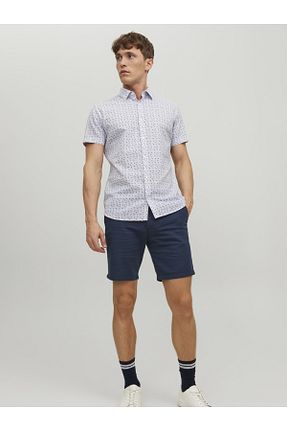 شلوارک و برمودا سرمه ای مردانه مخلوط کتان Jack & Jones - کد 691955070