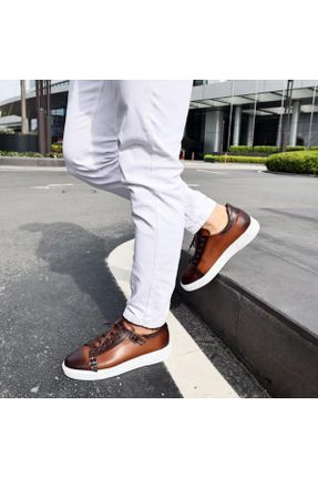 کفش کژوال قهوه ای مردانه چرم طبیعی پاشنه کوتاه ( 4 - 1 cm ) پاشنه ساده کد 692226724
