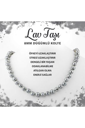 گردنبند جواهر طوسی زنانه سنگ طبیعی Deniz Doğal Taş - کد 691950203