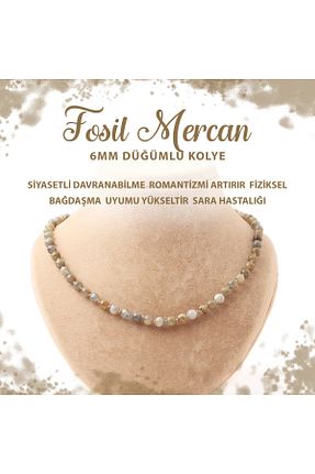 گردنبند جواهر قهوه ای زنانه سنگ طبیعی Deniz Doğal Taş - کد 691950596