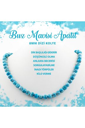 گردنبند جواهر آبی زنانه سنگ طبیعی Deniz Doğal Taş - کد 691960680