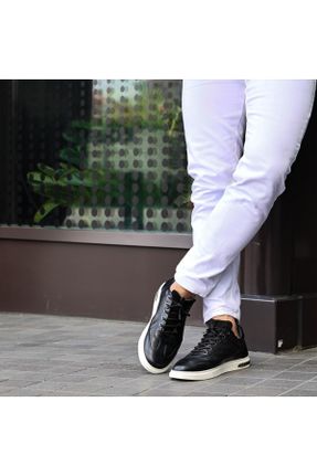 کفش کژوال مشکی مردانه چرم طبیعی پاشنه کوتاه ( 4 - 1 cm ) پاشنه ساده کد 692214655