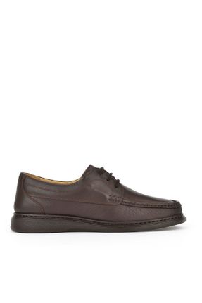 کفش کژوال قهوه ای مردانه چرم طبیعی پاشنه کوتاه ( 4 - 1 cm ) پاشنه ساده کد 691876892