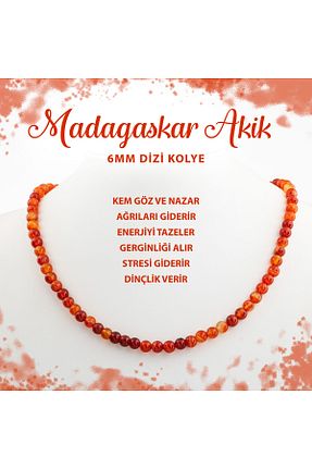 گردنبند جواهر نارنجی زنانه سنگ طبیعی Deniz Doğal Taş - کد 691945942