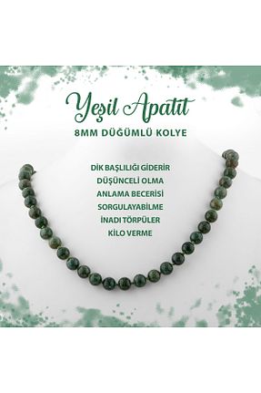 گردنبند جواهر سبز زنانه سنگ طبیعی Deniz Doğal Taş - کد 691946034