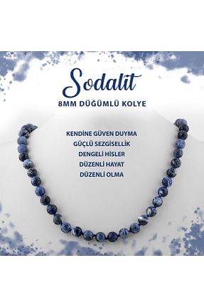 گردنبند جواهر آبی زنانه سنگ طبیعی Deniz Doğal Taş - کد 691947120