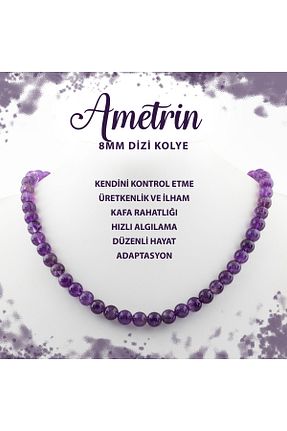گردنبند جواهر بنفش زنانه سنگ طبیعی Deniz Doğal Taş - کد 691949379