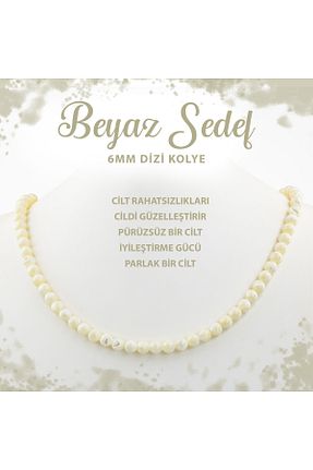 گردنبند جواهر سفید زنانه سنگ طبیعی Deniz Doğal Taş - کد 691949943