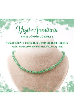 گردنبند جواهر سبز زنانه سنگ طبیعی Deniz Doğal Taş - کد 691951001