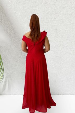 لباس مجلسی سایز بزرگ قرمز زنانه رگولار کد 688784256