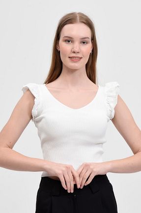 بلوز سفید زنانه ساده Fanori Woman - کد 693078305