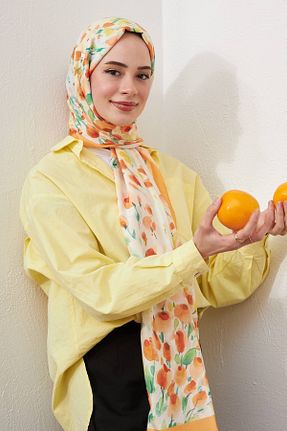 شال نارنجی زنانه پنبه ای Dolfini - کد 693294702