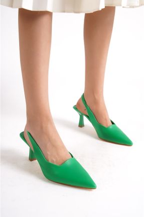 کفش پاشنه بلند کلاسیک سبز زنانه چرم مصنوعی پاشنه نازک پاشنه متوسط ( 5 - 9 cm ) کد 692377071