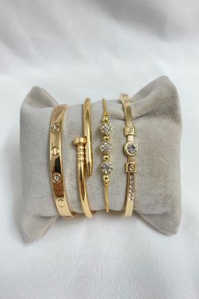 دستبند جواهر طلائی زنانه کد 692860101