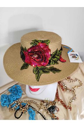 کلاه خاکی زنانه حصیر SAHRA BEACHWEAR - کد 693246341