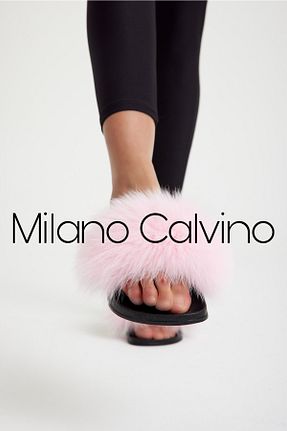دمپائی خانگی صورتی زنانه چرم خالص Milano Calvino - کد 692905874
