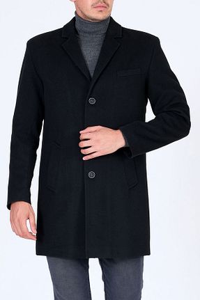 پالتو پشمی مشکی مردانه Fitted AtakGiyim - کد 39015891