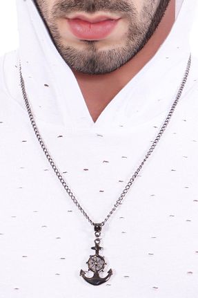 گردنبند جواهر طوسی مردانه برنجی LABALABA - کد 90835186