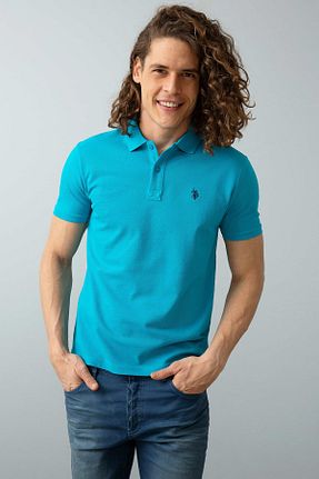 پولوشرت آبی مردانه پنبه ای U.S. Polo Assn. - کد 4945666