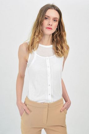 بلوز سفید زنانه ساده Hanna