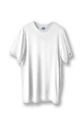 تی شرت سفید زنانه اورسایز یقه گرد تکی کد 316709961