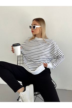 سوئیشرت سفید زنانه اورسایز LACHT - کد 693408693