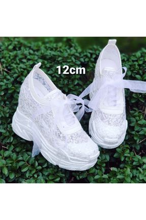 کفش پیاده روی سفید زنانه پارچه ای پارچه نساجی کد 75766706