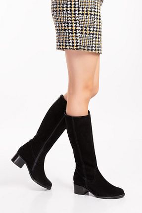 چکمه مشکی زنانه چرم خالص Elile Shoes - کد 379358623