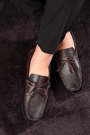 کفش کژوال قهوه ای مردانه چرم طبیعی پاشنه کوتاه ( 4 - 1 cm ) پاشنه ساده کد 684178831