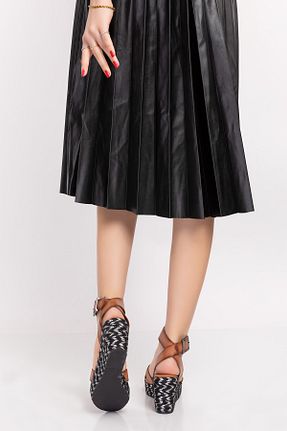 صندل سرمه ای زنانه پاشنه پلتفرم Elile Shoes - کد 694813573