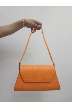 کیف دوشی نارنجی زنانه چرم مصنوعی کد 694758650