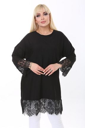 تونیک سایز بزرگ مشکی زنانه بافت Big Love - کد 694763867