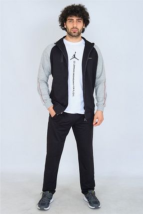 ست کرمکن اسپرت مشکی مردانه پنبه ای TRENDHİLL - کد 157071900