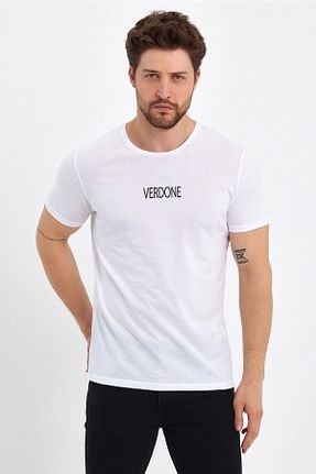 تیشرت سفید مردانه رگولار VERDONE - کد 695291579