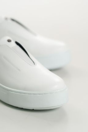 کفش اسنیکر سفید زنانه بدون بند چرم طبیعی کد 664233925