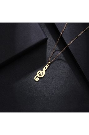 گردنبند استیل ( فولاد ) طلائی زنانه استیل (فولاد) yeni - کد 695834241