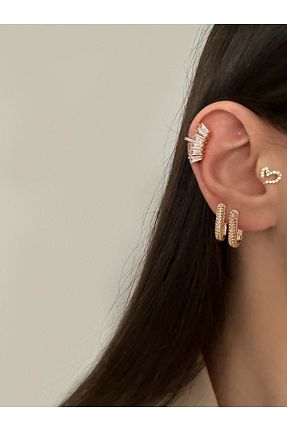 گوشواره جواهر طلائی زیرکن Okko Store - کد 682958073