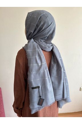 شال طوسی زنانه پنبه ای Modakaşmir - کد 209013278
